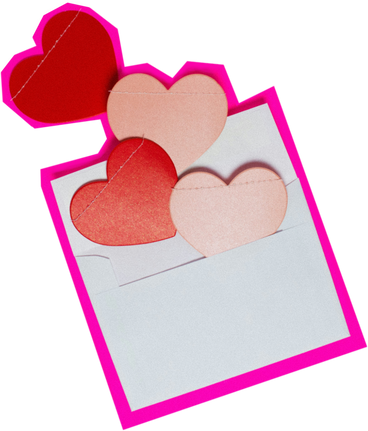 Letter with hearts PNG, SVG