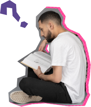Man with a book PNG, SVG