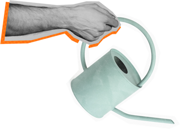 Arm with watering can PNG, SVG