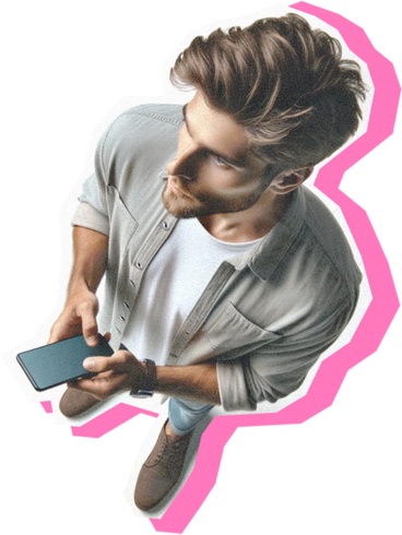 Man with a phone PNG, SVG